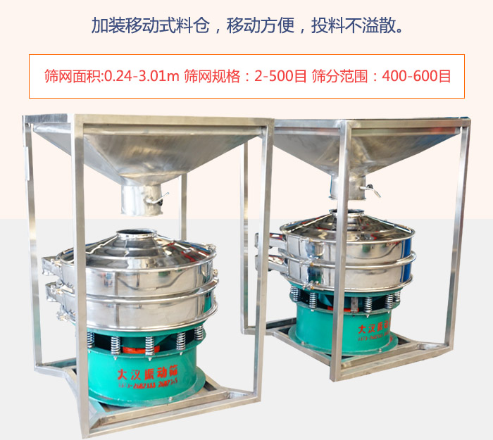 加裝移動式料倉，移動方便，投料不溢散。